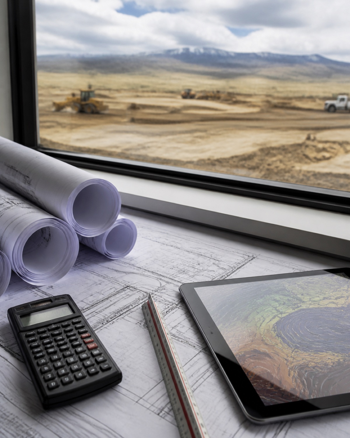 Detailed equipment and field setup used for Construction Estimating Services